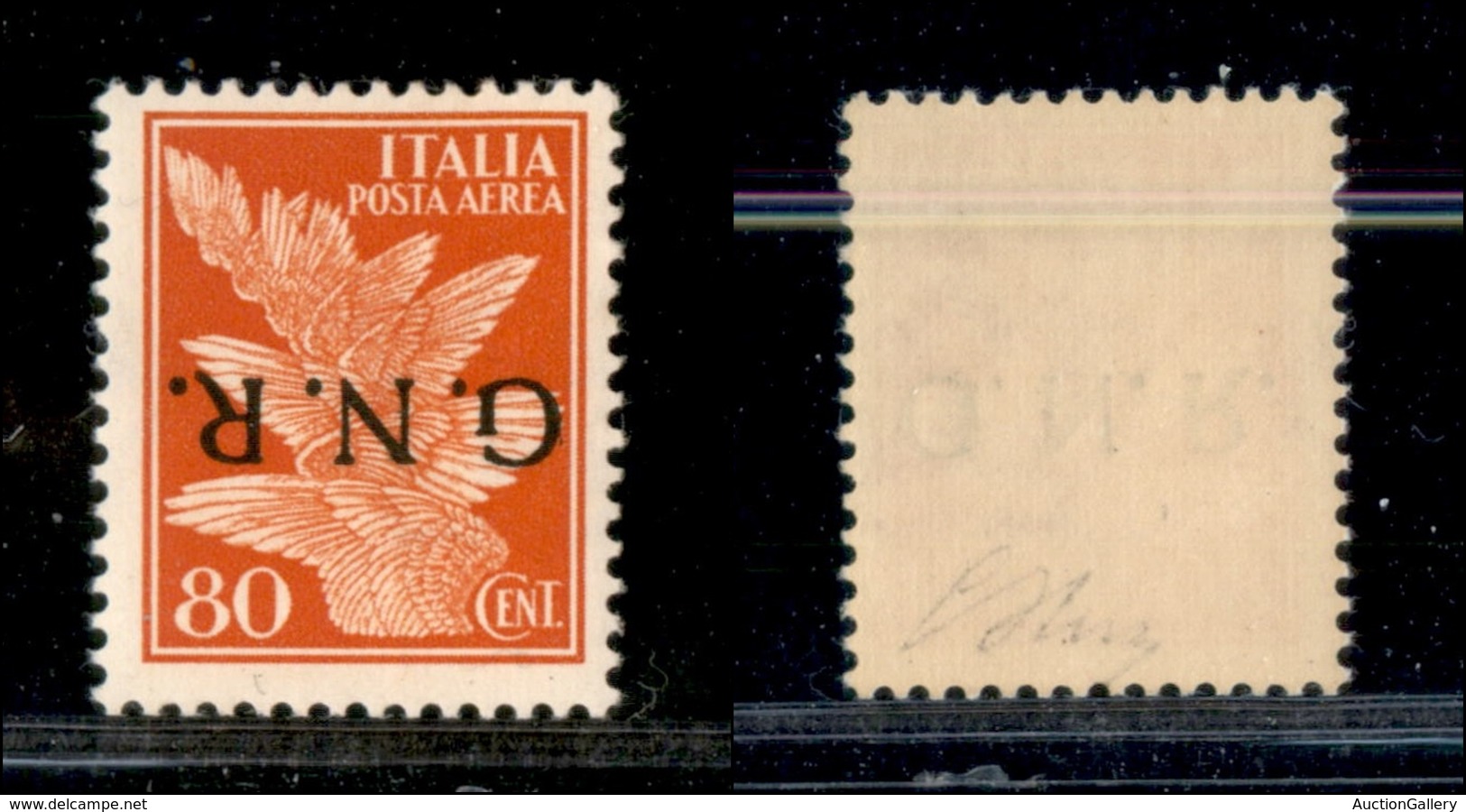 A17-366-A14-0371 REPUBBLICA SOCIALE - REPUBBLICA SOCIALE - 1944 - GNR Verona - 80 Cent (120a-Aerea) Con Soprastampa Capo - Other & Unclassified