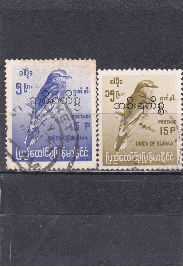 Birmanie Oblitéré 1968  Service N° 53/54   Tp N°114 Et 115 Surchargés - Myanmar (Burma 1948-...)