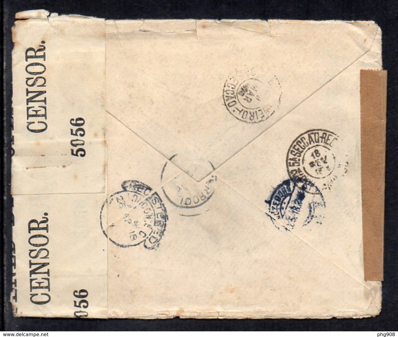 Brasil To Swedden (Goteborg), 1918, Registered Cover, WW I, USA Censor Tape - Cartas & Documentos