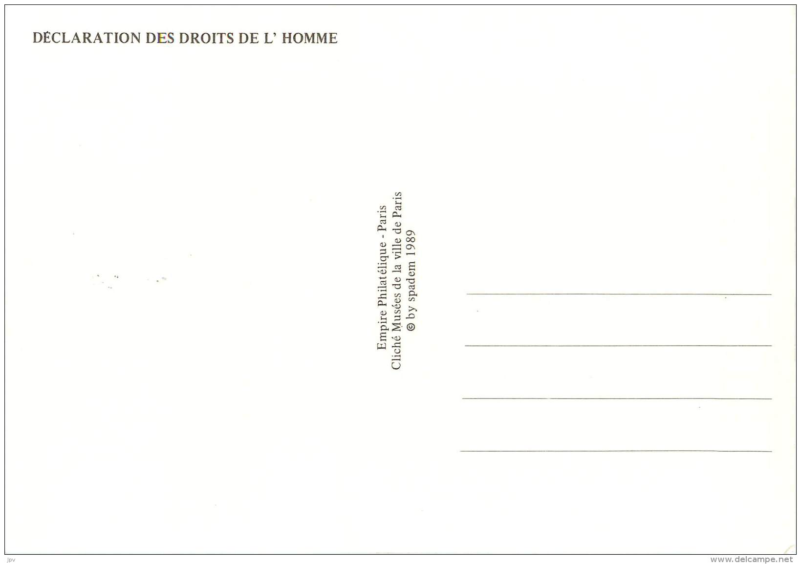 1er JOUR - VERSAILLES - LES 4 CARTES DECLARATION DES DROITS DE L'HOMME -