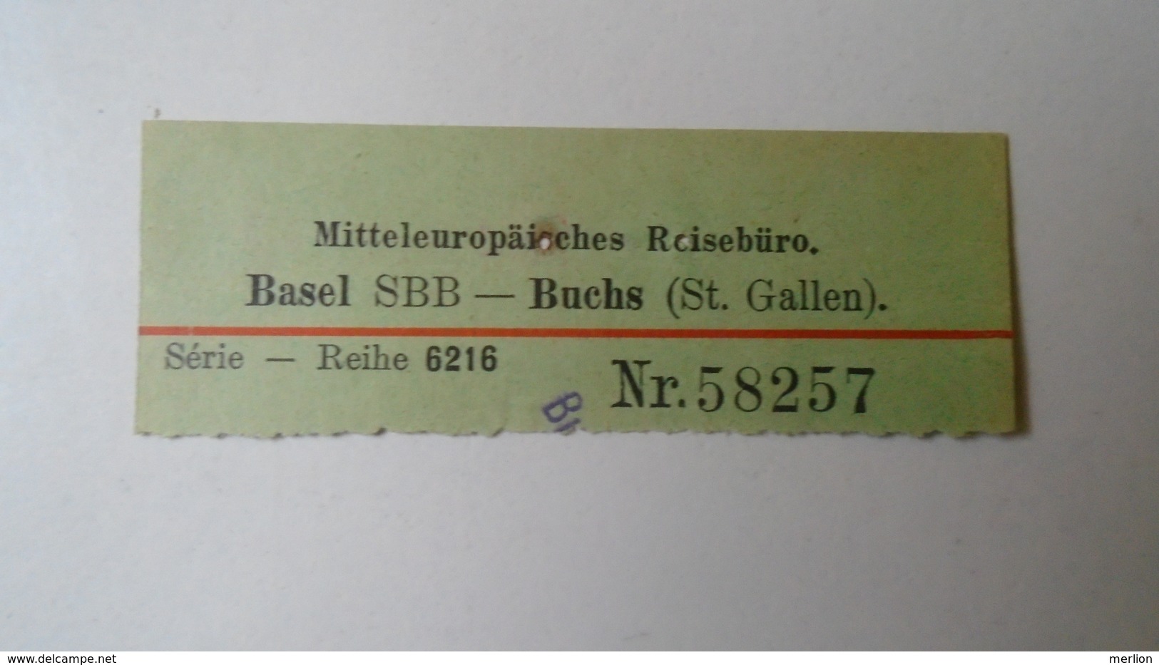 H8.9 Railway Tiicket Stub- Basel SBB- Buchs (St. Gallen)  Switzerland  - Hungarian Travel Office 1934 - Other & Unclassified