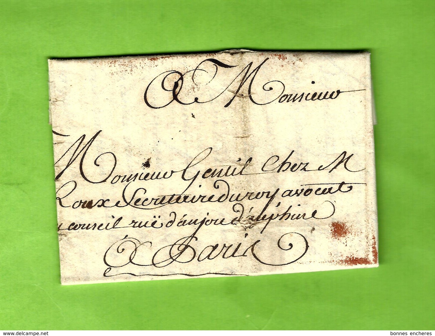 1774 LETTRE DE FINANCE Par Ardant à Limoges Pour Mr Gentil Chez Mr Roux Secretaire Du Roy Avocat Au Conseil Paris - Manoscritti