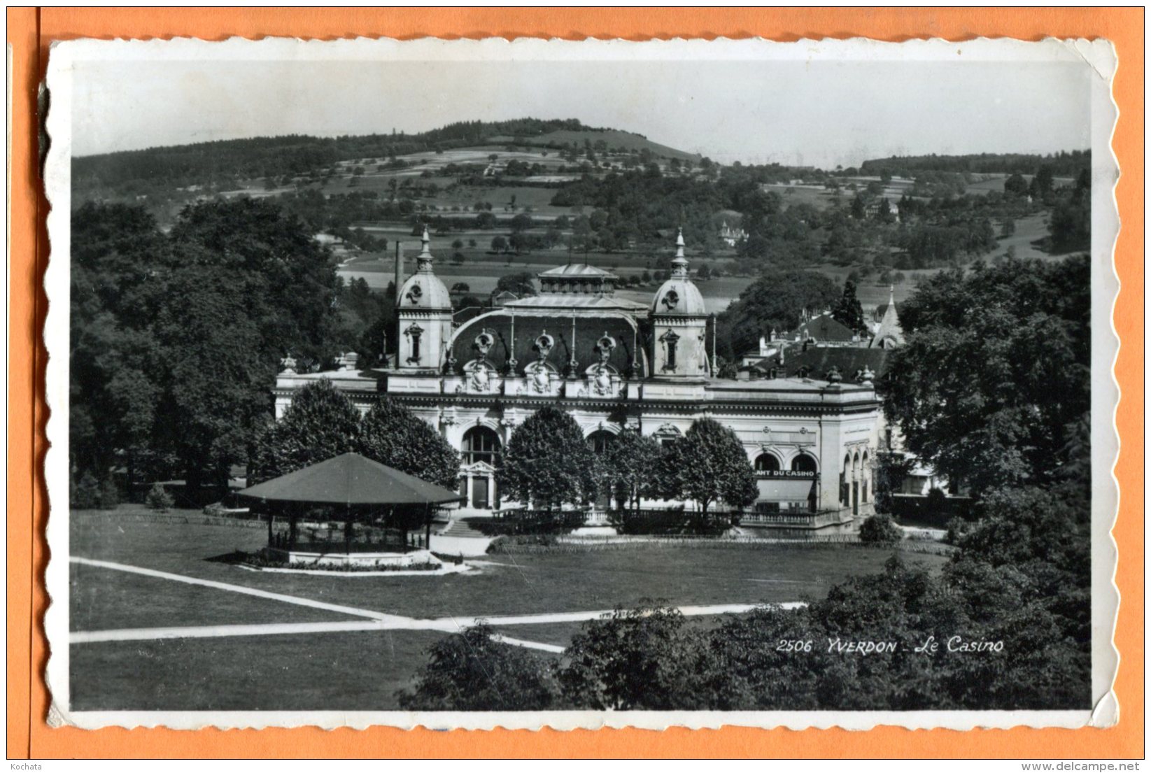 E171, Yverdon, Le Casino, 2506, édit. Perrochet,  Circulée Timbre Décollé - Yverdon-les-Bains 