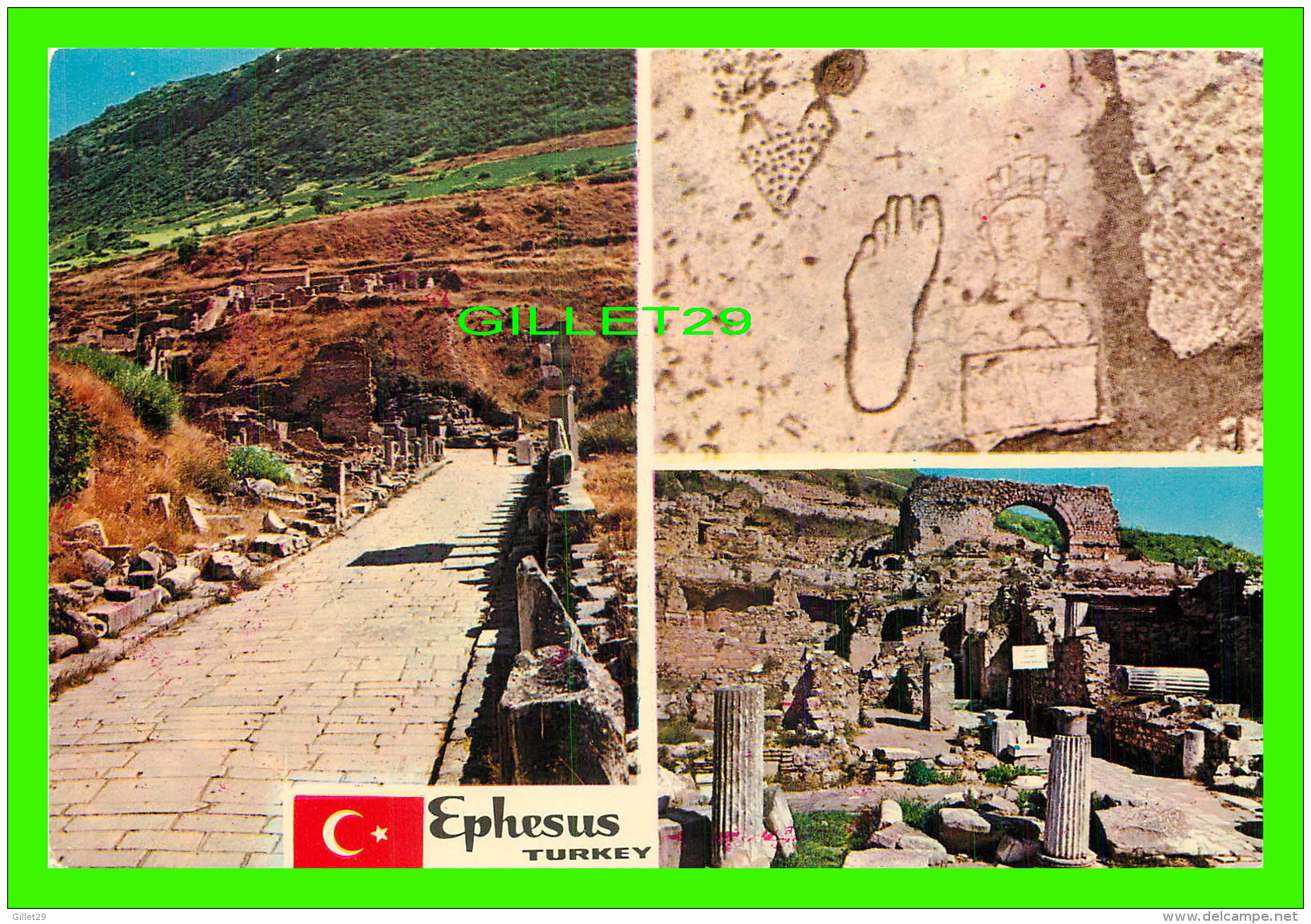 EPHESUS, TURKEY - MULTIVUES - MARBLE STREET LEADIN TO THE BROTHEL-SIGN, THE REMNANTS OF THE BROTHEL - - Turquie