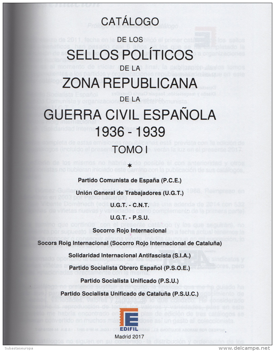 Catálogo De Los Sellos Políticos De La Zona Republicana. Julio Allepuz. - Viñetas De La Guerra Civil