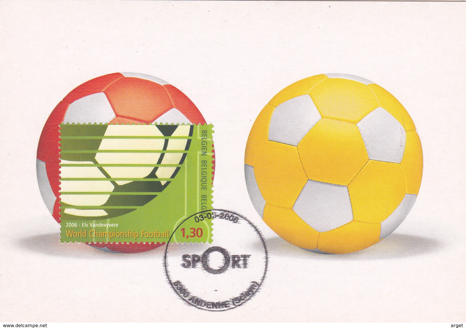 Carte-Maximum BELGIQUE N° Yvert 3531 (FOOTBALL - COUPE DU MONDE 2006) Obl Sp Ill Andenne - 2001-2010