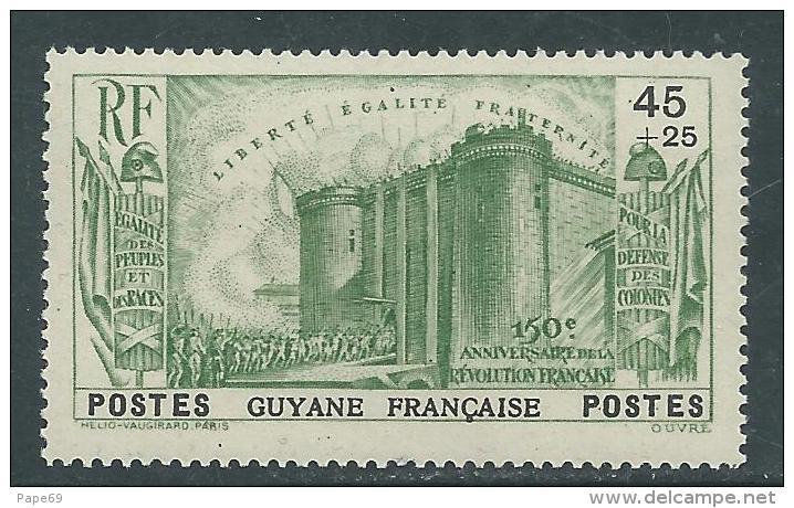 Guyane N° 152 X 150ème Anniversaire De La Révolution Française : 45 C. + 25 C. Vert Trace De Charnière Sinon TB - Unused Stamps