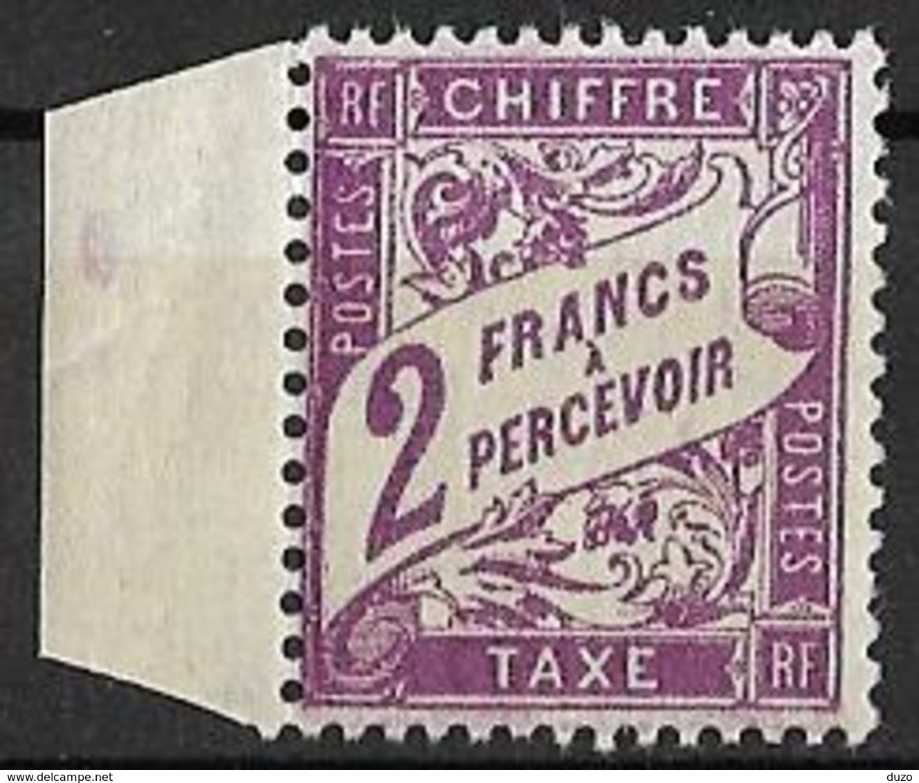 France 1893/1935 - Timbre Taxe - Type Duval 2 F. Violet Y&T N° 42 ** Neuf Luxe  (gomme D'origine Intacte). - 1859-1959 Neufs