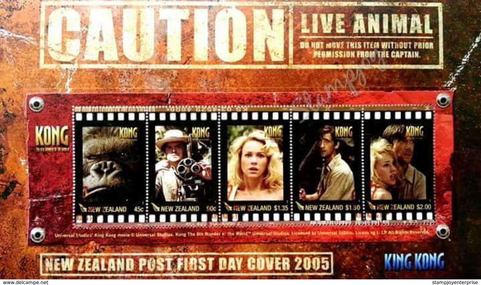 New Zealand King Kong 2005 Movie (miniature FDC) - Brieven En Documenten