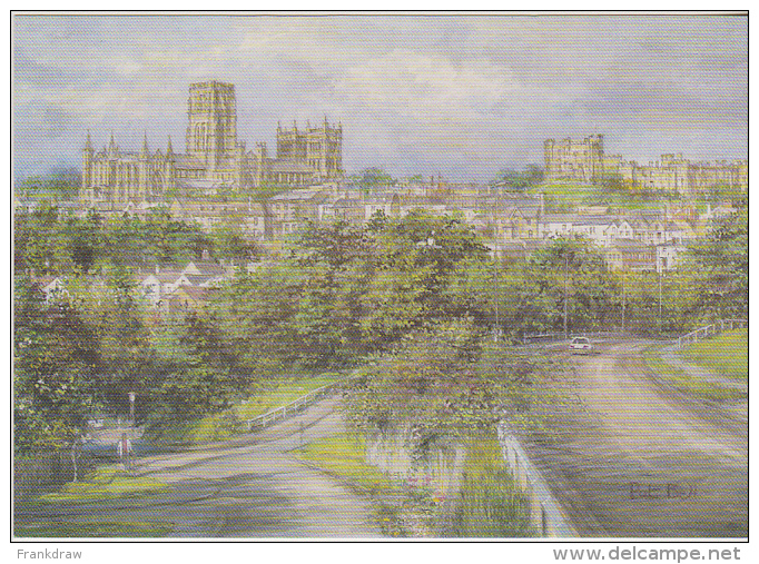 Postcard - Art - Pat Bell - Durham - The City From Gilesgate - VG - Unclassified