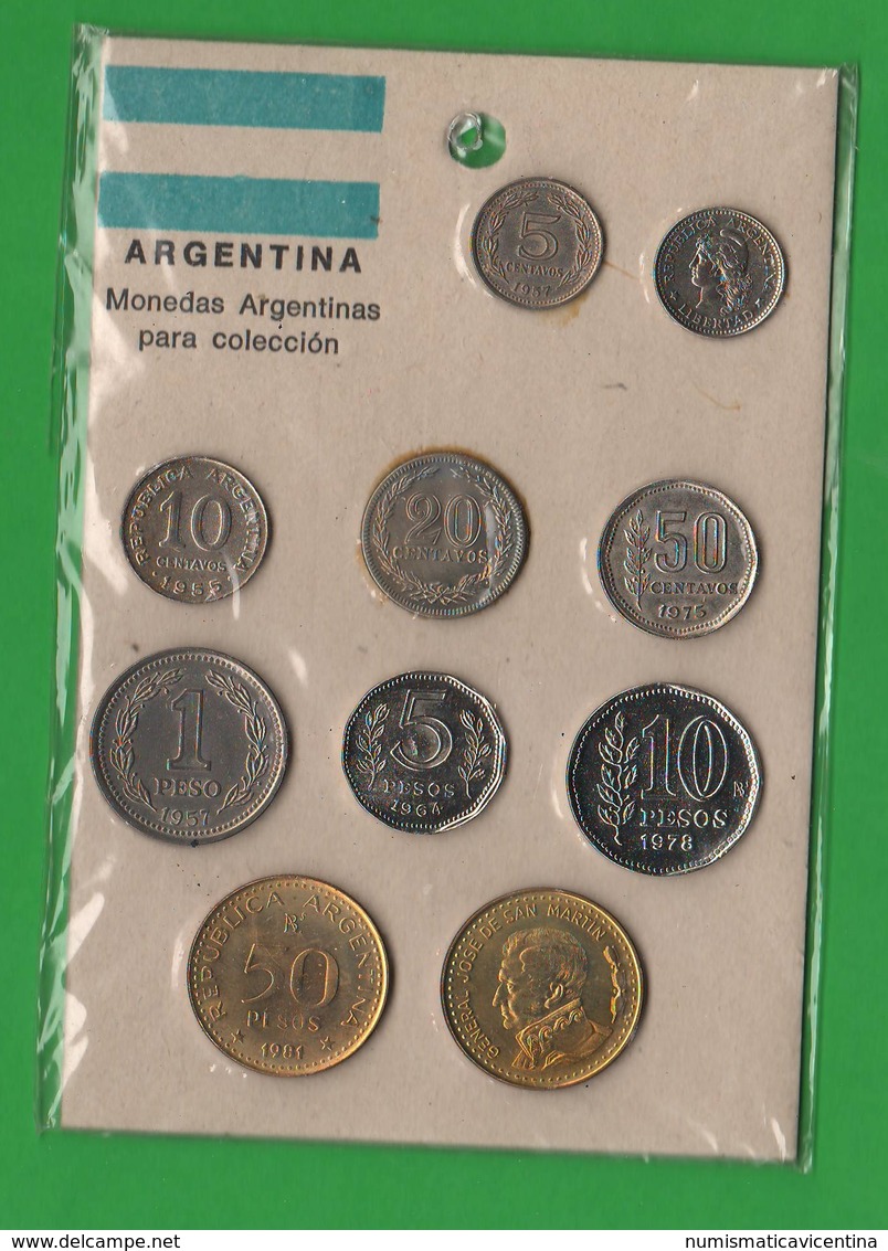 Agentina Serietta Tipologica 10 Monete - Emissioni Private - Argentina