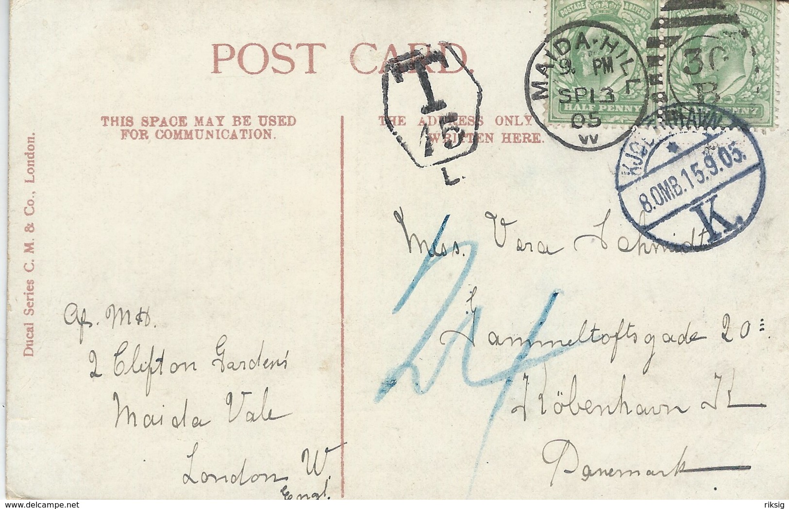 Postcard - Underpaid And Taxed. Sent To Denmark 1905.  S-4173 - Zonder Classificatie