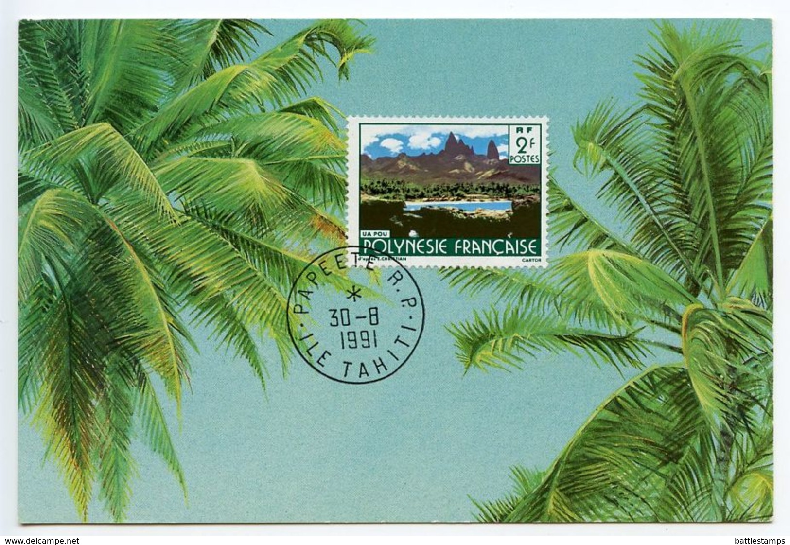 French Polynesia 1991 Papeete, Tahiti Souvenir Postcard - Other & Unclassified