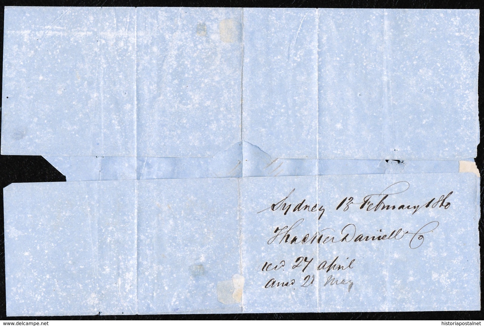 1854. VICTORIA WITH DIADEM 6 PENCE GREY-LILAC ON FOLDED LETTER. SENT VIA SYDNEY TO MANILA, PHILIPPINES. - Usados