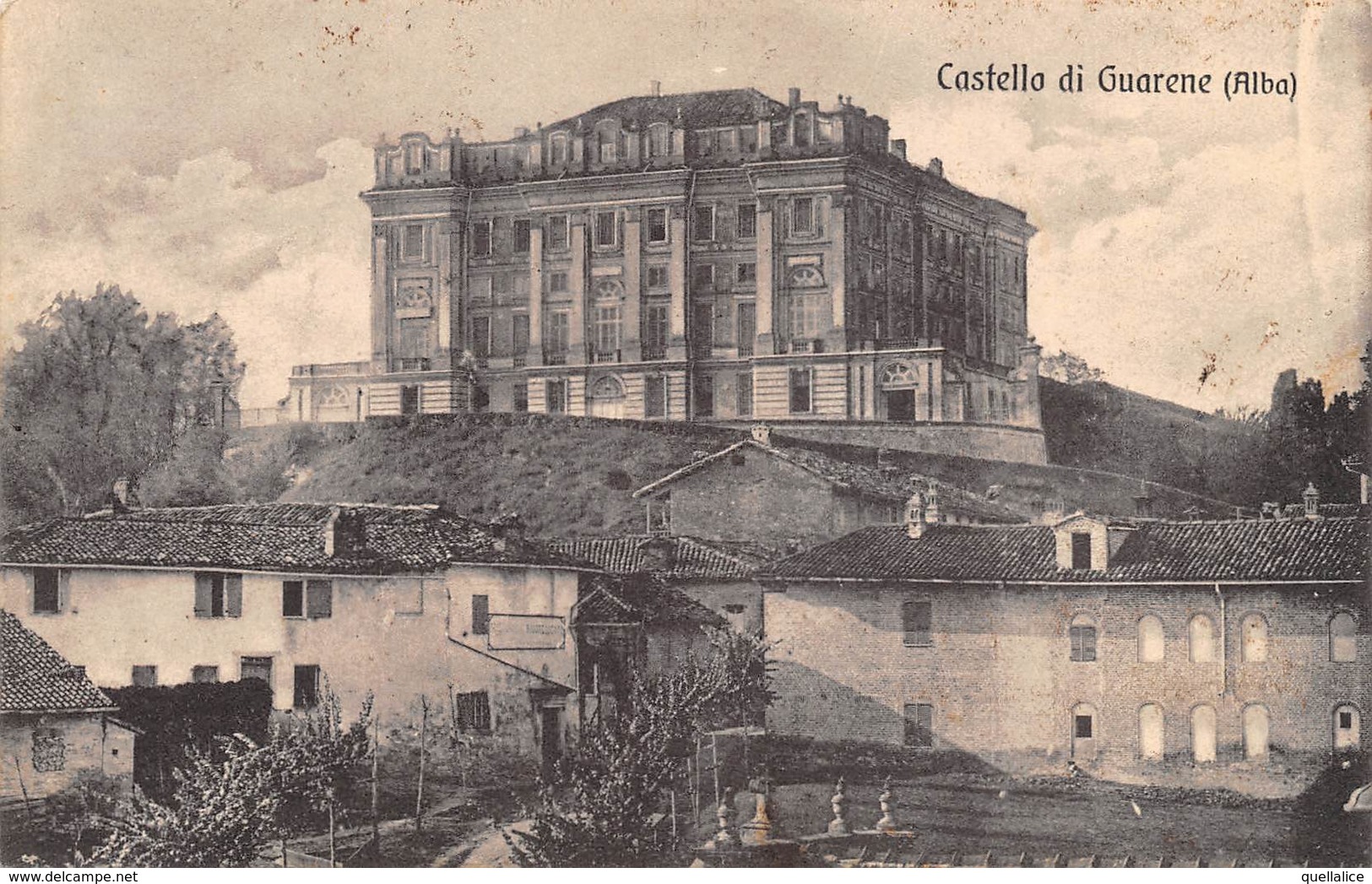 0095 "(CN)  ALBA - CASTELLI DI GUARENE" PAESAGGIO. CART  SPED 1921 - Cuneo
