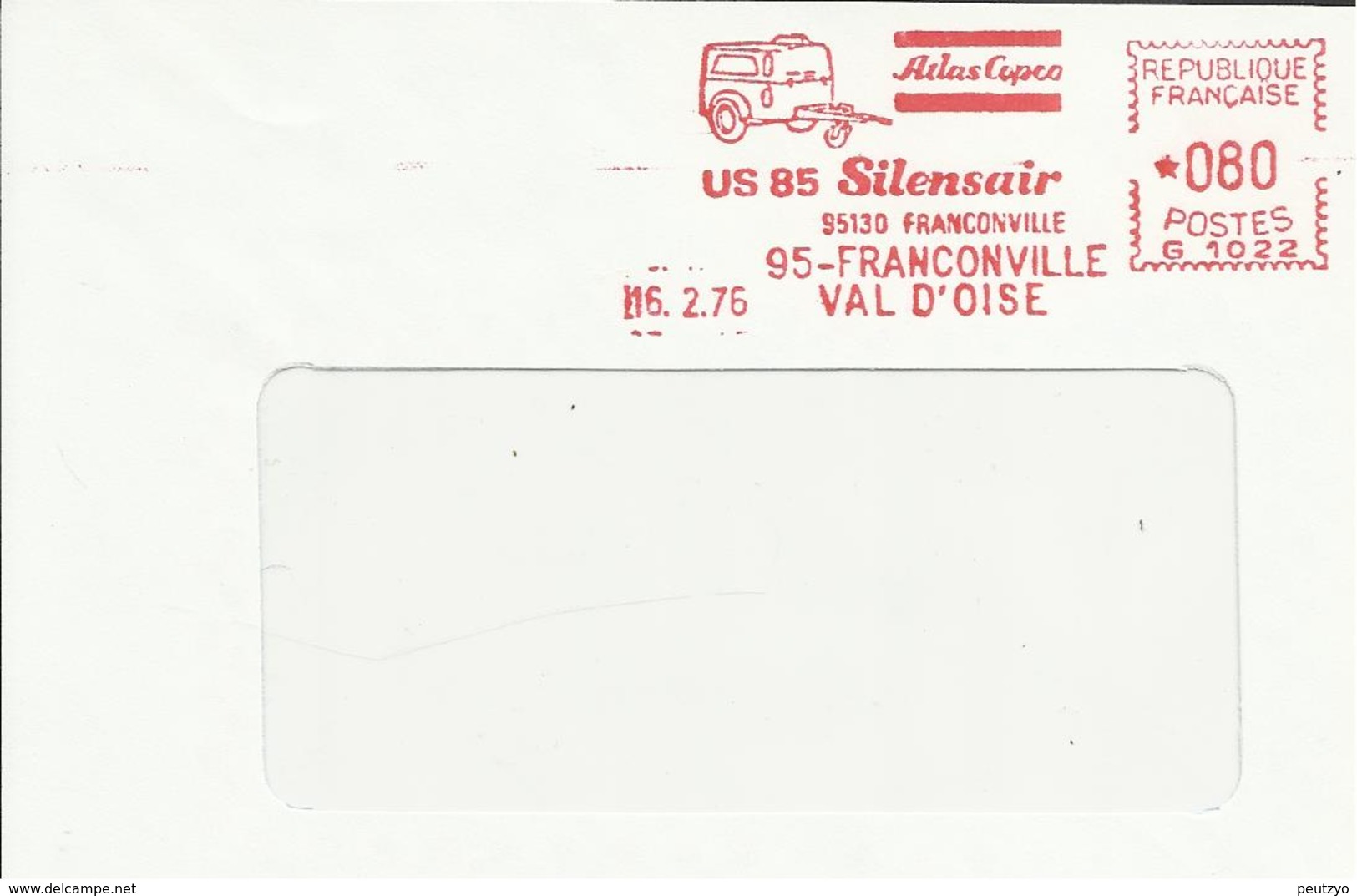 Lettre Flamme EMA Havas G  Atlas Copco Us 85 Silensair Outils  Compresseur Metiers  Theme 95 Franconville  A23/40 - EMA (Printer Machine)