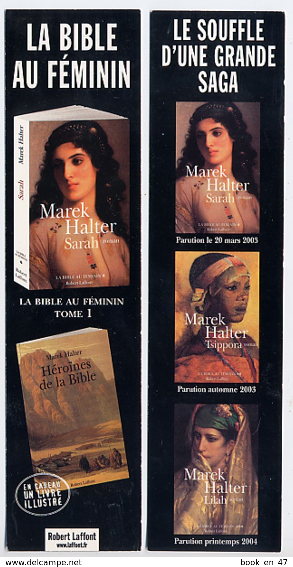 {05406} Marque-pages " Editions Robert Laffont, La Bible Au Féminin " . TBE    " En Baisse " - Marque-Pages