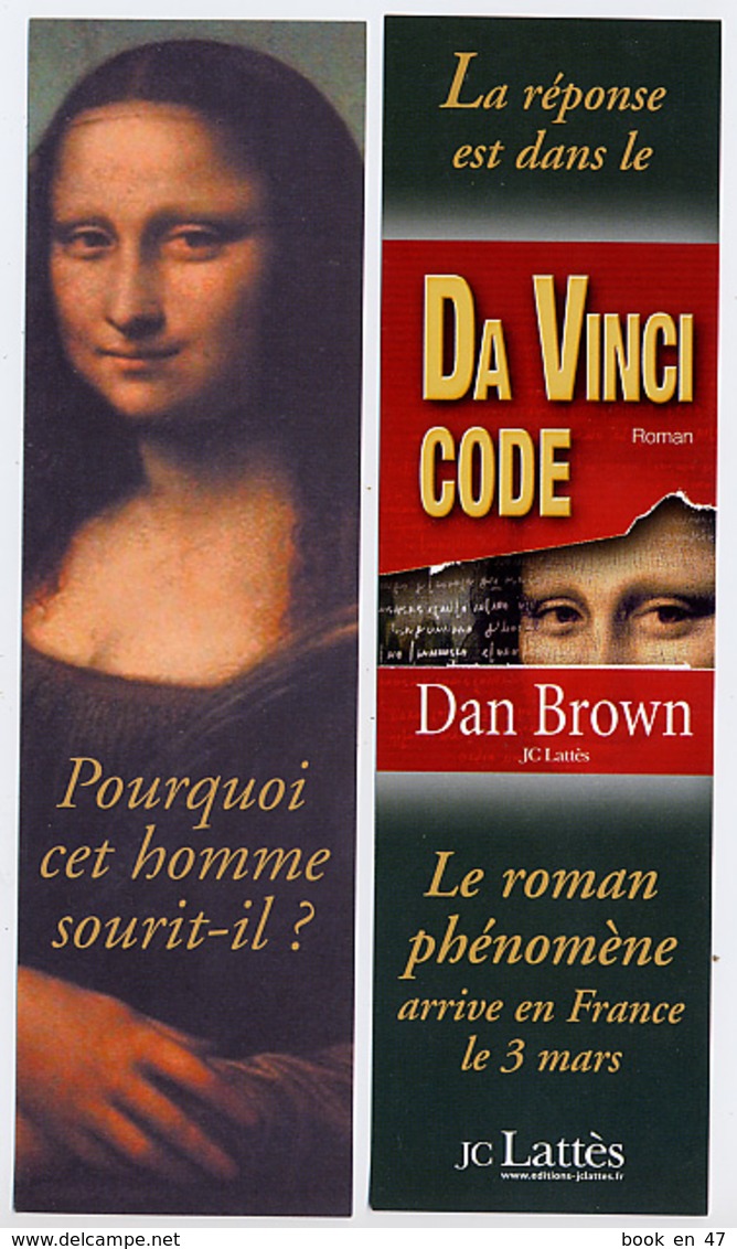 {05449} Marque-pages " J C Lattès , Dan Brown " . TBE.  " En Baisse " - Marque-Pages