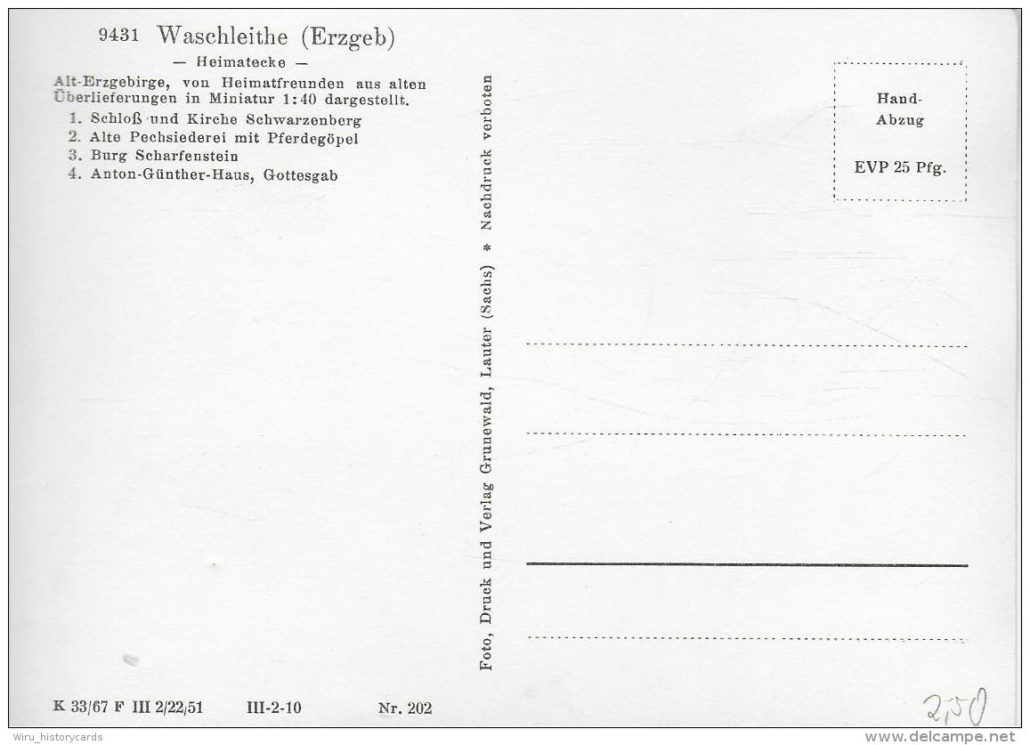 AK 0938  Waschleithe ( Alt-Erzgebirge ) - Ostalgie , DDR Um 1967 - Grünhain