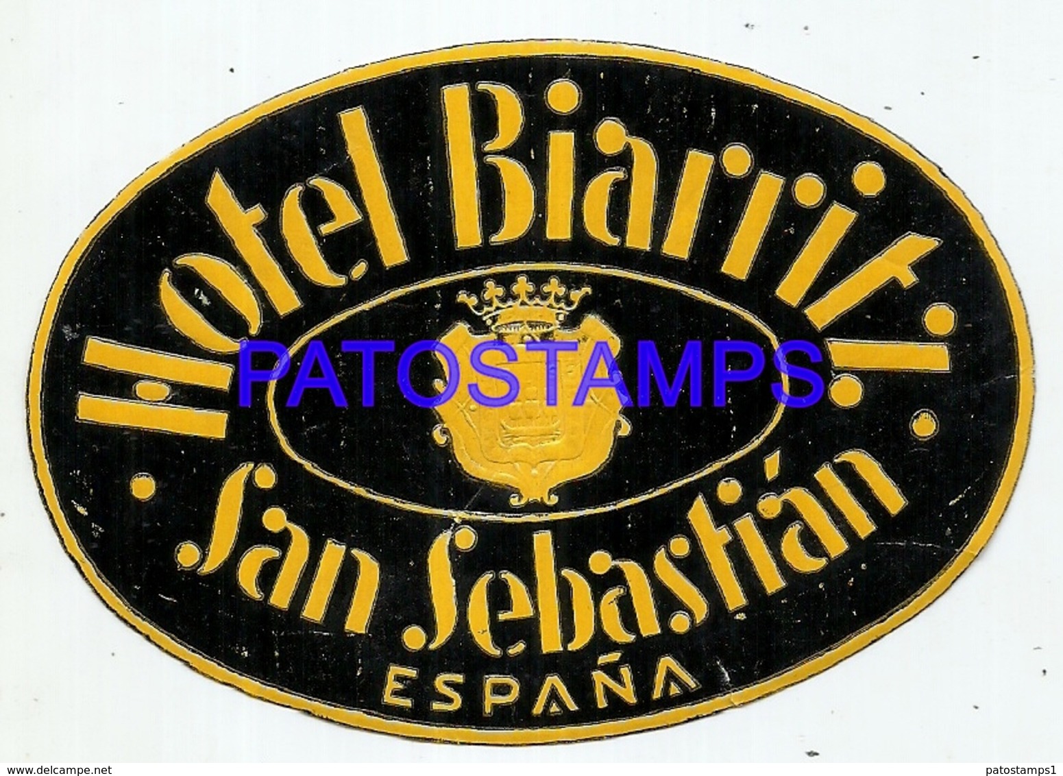 95720 SPAIN ESPAÑA SAN SEBASTIAN HOTEL BIARRITZ LUGGAGE NO POSTAL POSTCARD - Hotelaufkleber