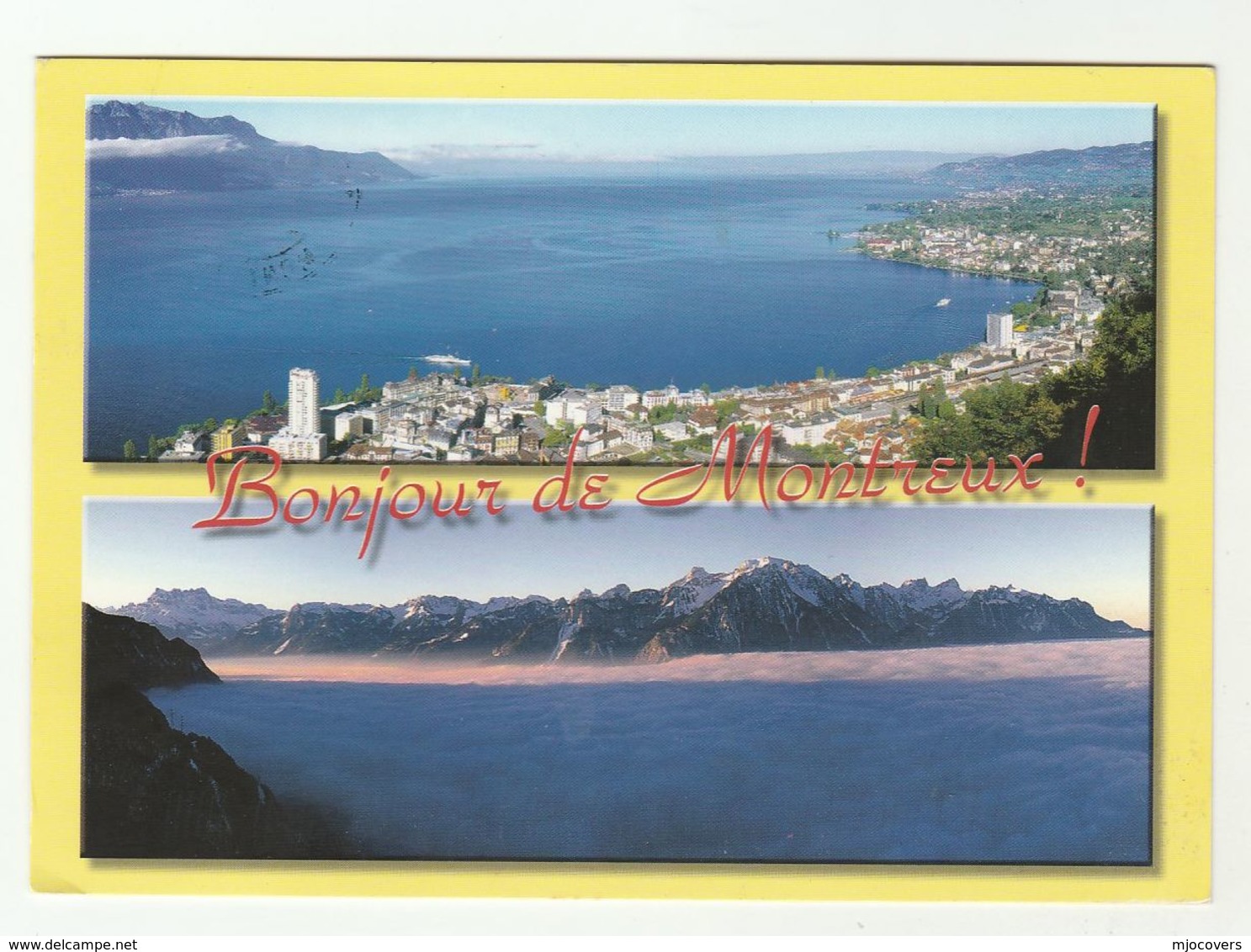 2016 SWITZERLAND COVER (postcard MONTREUX) To GB Flowers Flower Stamps - Covers & Documents