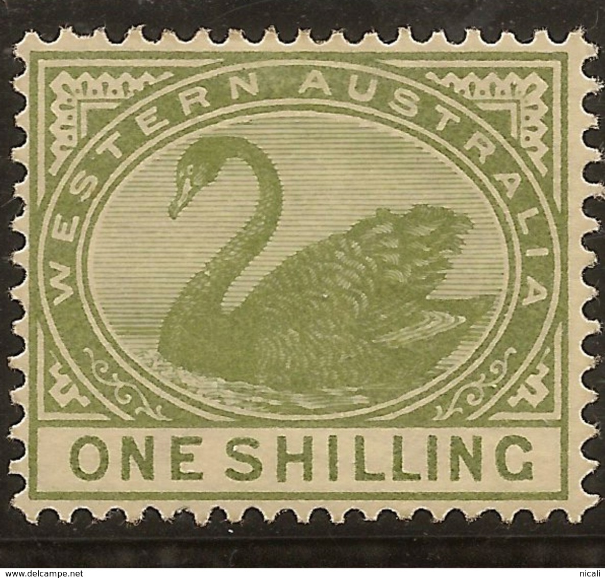 WESTERN AUSTRALIA 1885 1/- Swan SG 102 HM #AME55 - Neufs