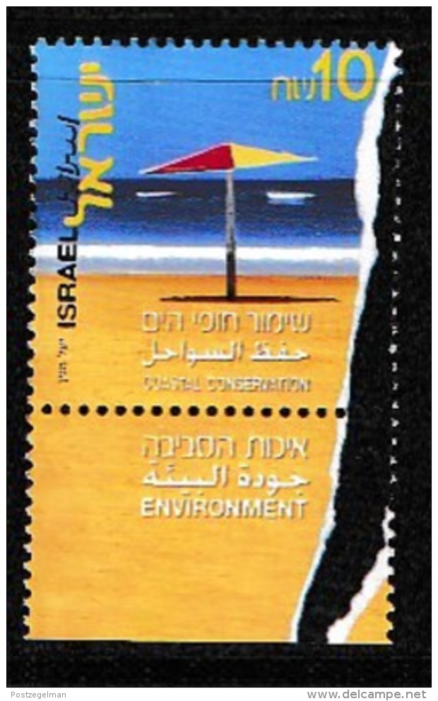 ISRAEL, 2001, Mint Never Hinged Stamp(s), Coastal Conservation, M 1643,  Scan 17125, With  Tab(s) - Ongebruikt (met Tabs)