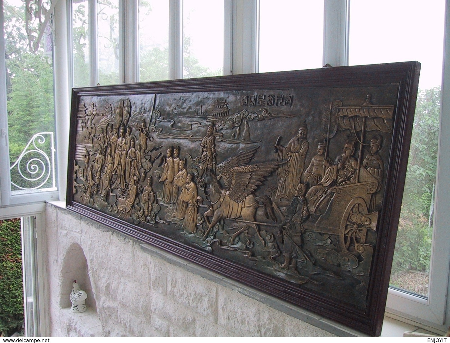 RARE : TABLEAU ASIATIQUE EN RELIEF " CHAR" 2.92M X 1.00M - Altri & Non Classificati