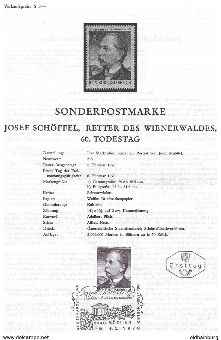 5018c: Josef Schöffel, Protection Of Forest: Beleg Und **/o Ausgaben - Protezione Dell'Ambiente & Clima