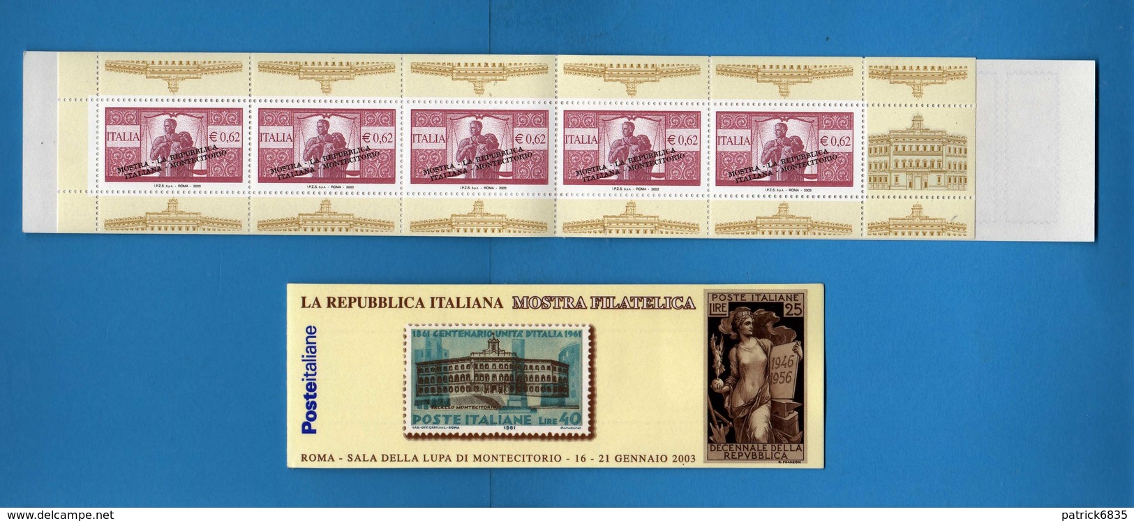 Italia ** - Anno 2003 - La REPUBBLICA ITALIANA A Montecitorio. L.23 - MNH. Vedi Descrizione - Carnets