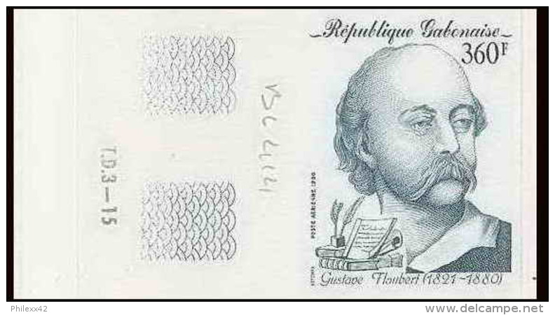 0908a Gabon (gabonaise) Essai Proof Non Dentelé Imperforate ** MNH N° 231 Flaubert Ecrivain (writter) - Writers