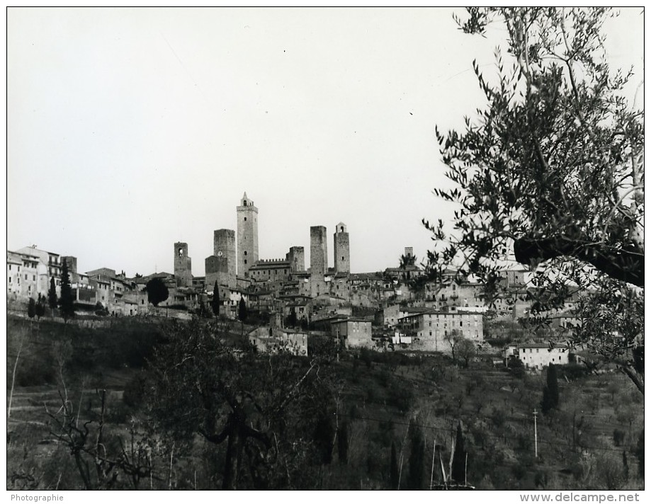 Italie San Geminiano Panorama Ancienne Photo 1961 - Places