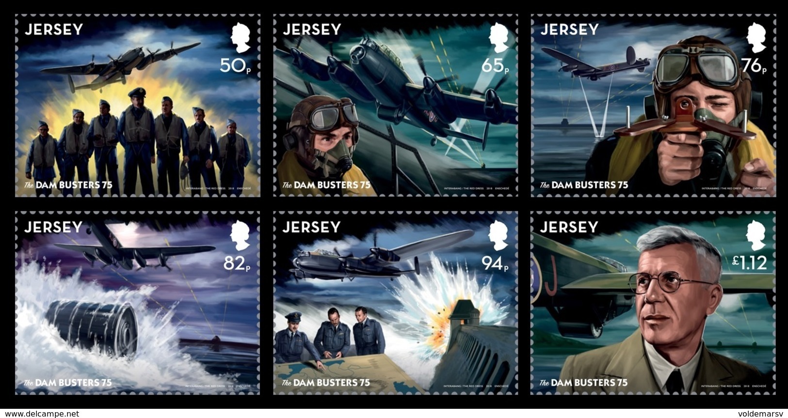 Jersey 2018 Mih. 2207/12 World War II. Operation Chastise. Aviation MNH ** - Jersey