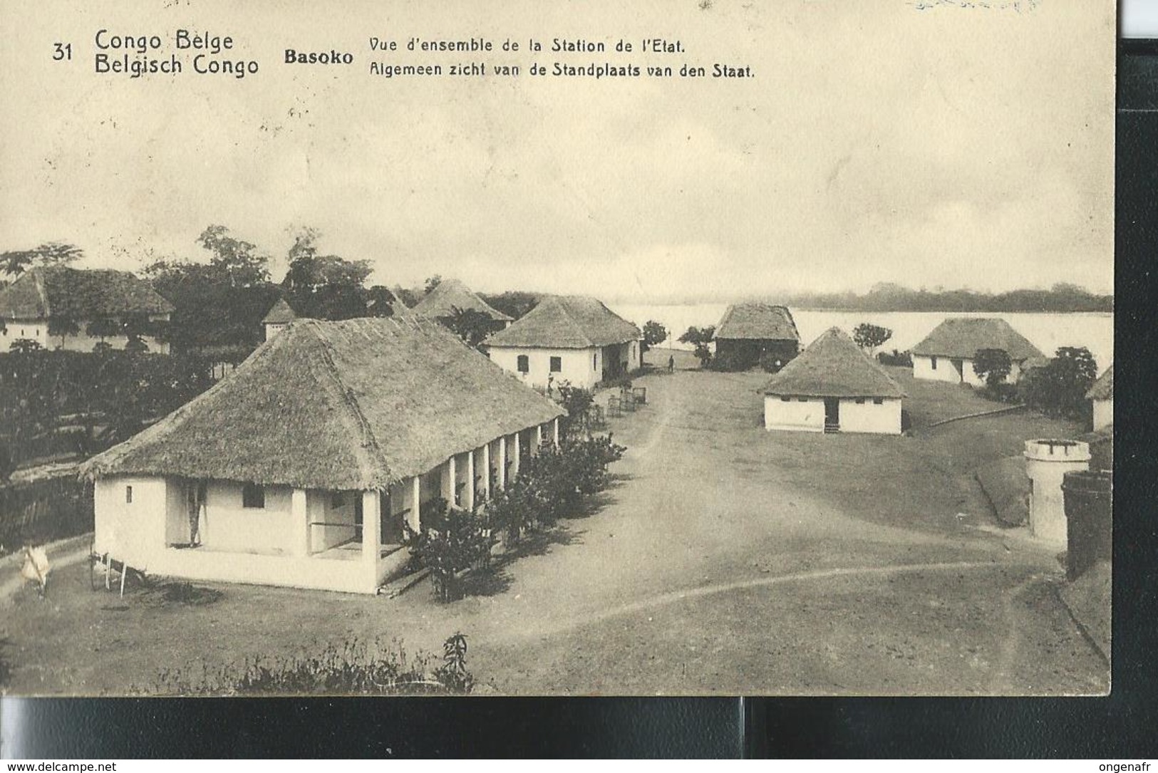 Carte Obl. N° 43 Vue  31 Basoko: Vue D'ensemble De La Station De L'Etat; Obl. Kambove 1921 - Enteros Postales