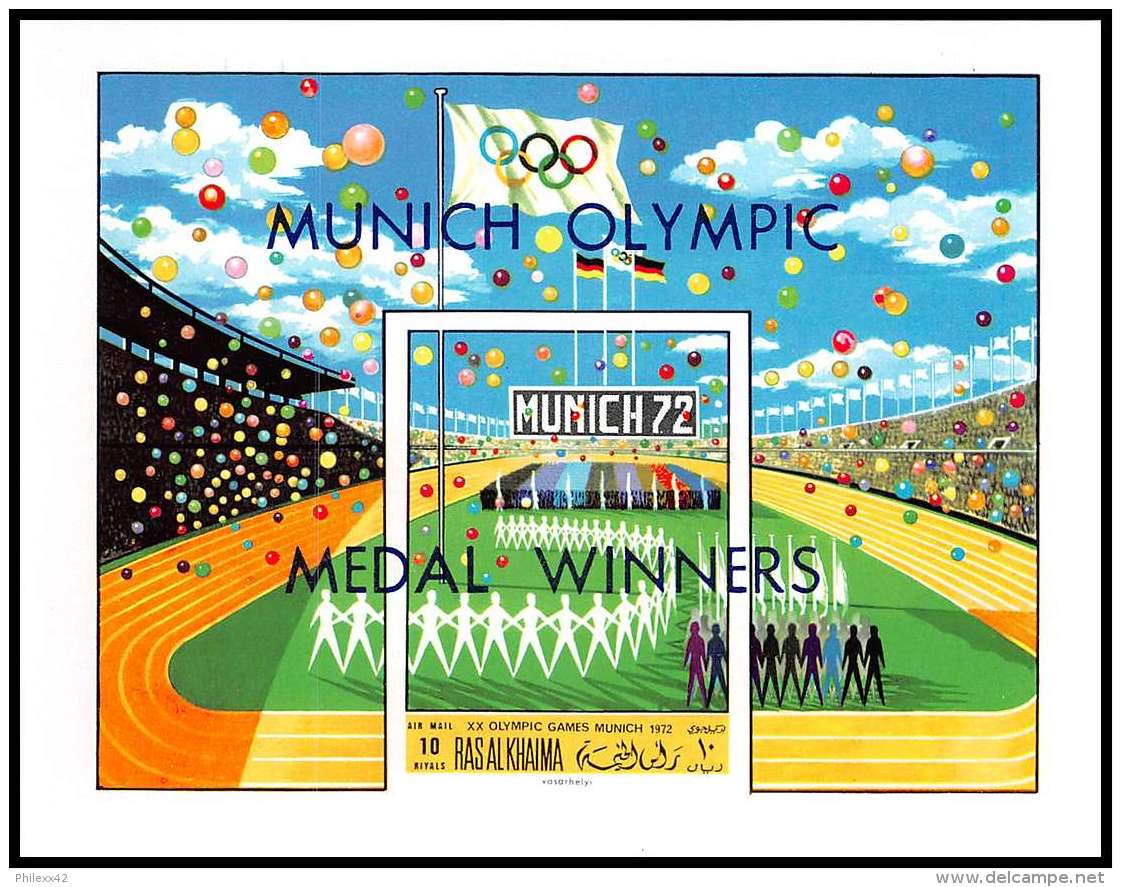 Ras Al Khaima - 539/ N° 100 B Jeux Olympiques (olympic Games) Munich 72 OVERRPINT Neuf ** MNH  Non Dentelé (imperforate) - Sommer 1972: München