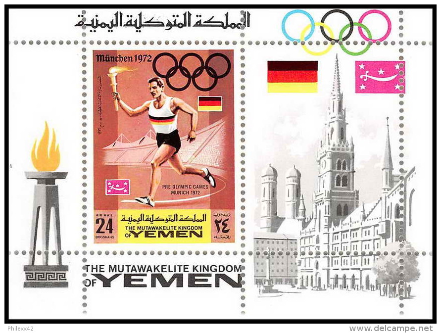 Yemen Royaume (kingdom) - 4022/ Bloc 157 A Jeux Olympiques (olympic Games) MUNICH 1972 ** MNH Torch Race - Ete 1972: Munich