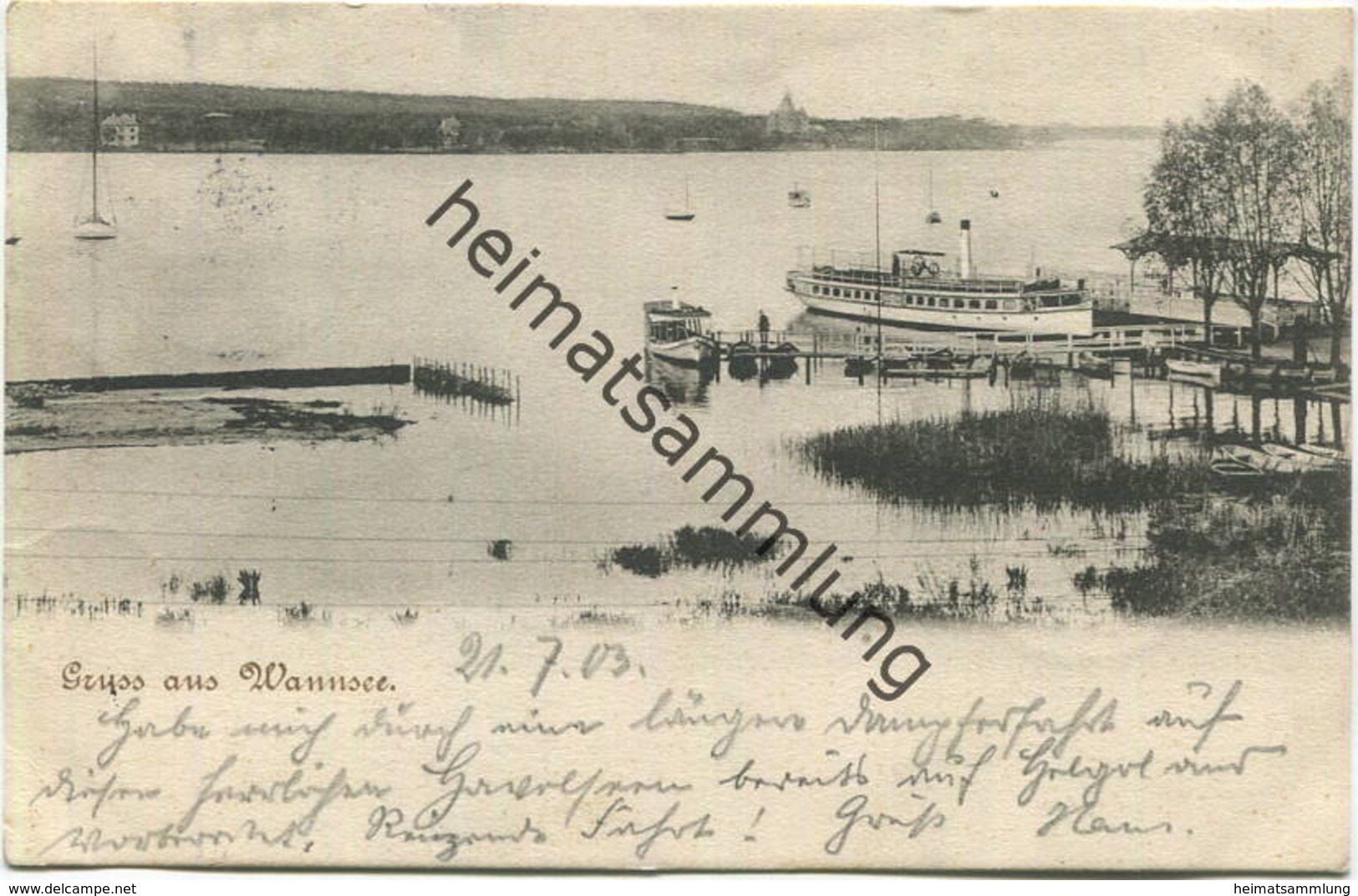 Berlin-Wannsee - Bootsanlegestelle - Gel. 1903 - Wannsee