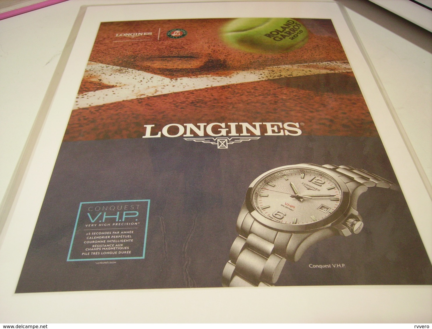 ANCIENNE PUBLICITE MONTRE LONGINES ET ROLAND GARROS 2018 - Autres & Non Classés