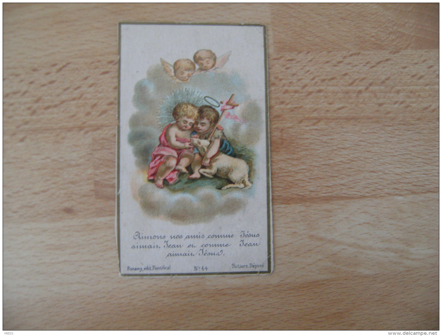Bonamy Poitiers Ange Agneau  Image Pieuse Religieuse Holly Card - Santini