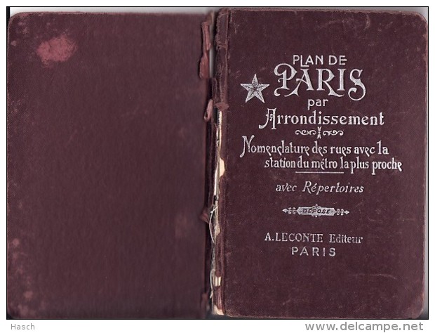 Cvb Plan Paris 1958 10x15 Cm. Plan Des  Arrondissements. Cinémas, Hopiteaux, Police, Stades, Vélodromes. (KC6-13) - Cartes/Atlas