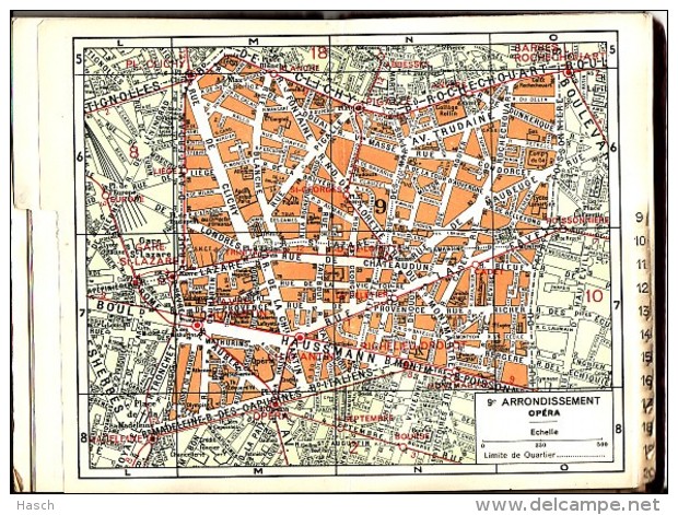 Cvb Plan Paris 1958 10x15 Cm. Plan Des  Arrondissements. Cinémas, Hopiteaux, Police, Stades, Vélodromes. (KC6-13) - Kaarten & Atlas