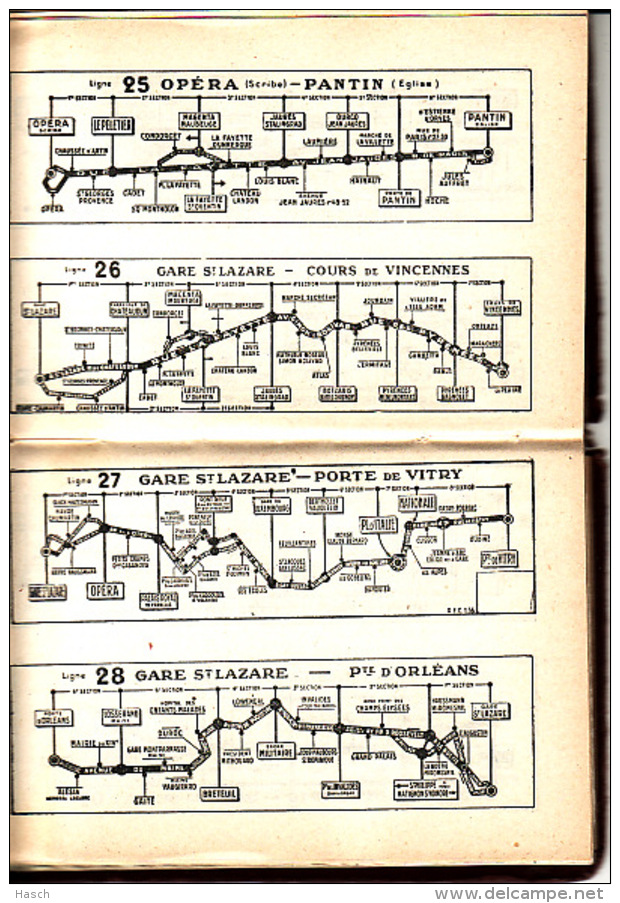 cvb Plan Paris 1958 10x15 cm. Plan des  arrondissements. Cinémas, hopiteaux, police, stades, vélodromes. (KC6-13)