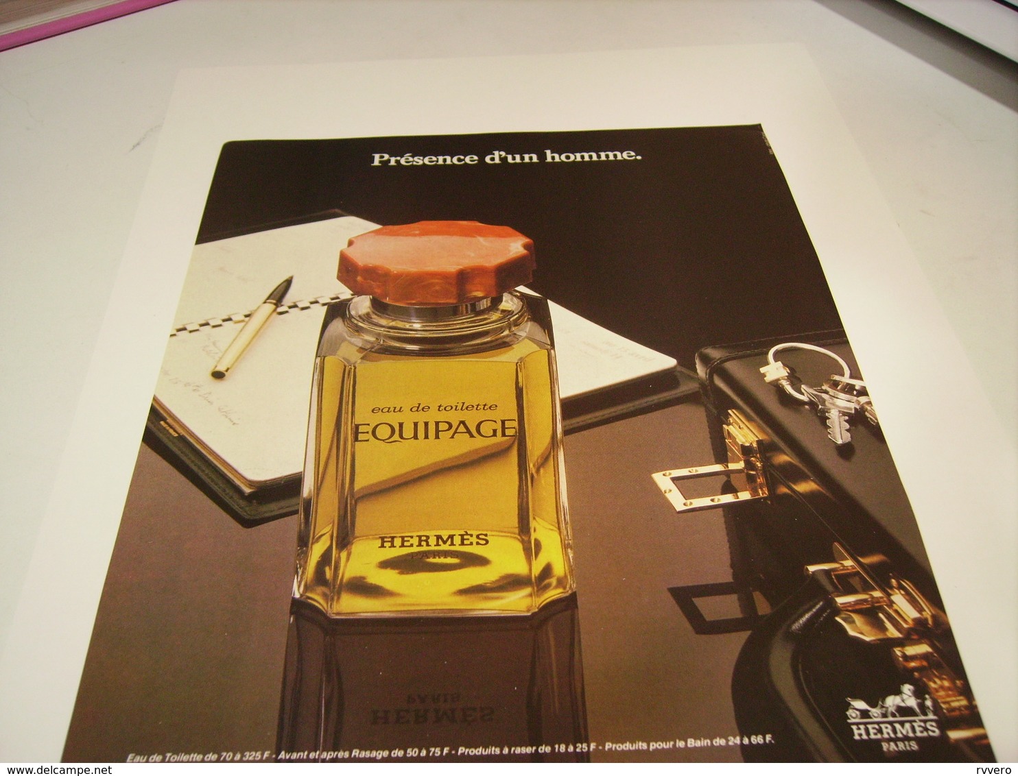 ANCIENNE   PUBLICITE PARFUM EQUIPAGE  DE HERMES 1980 - Autres & Non Classés