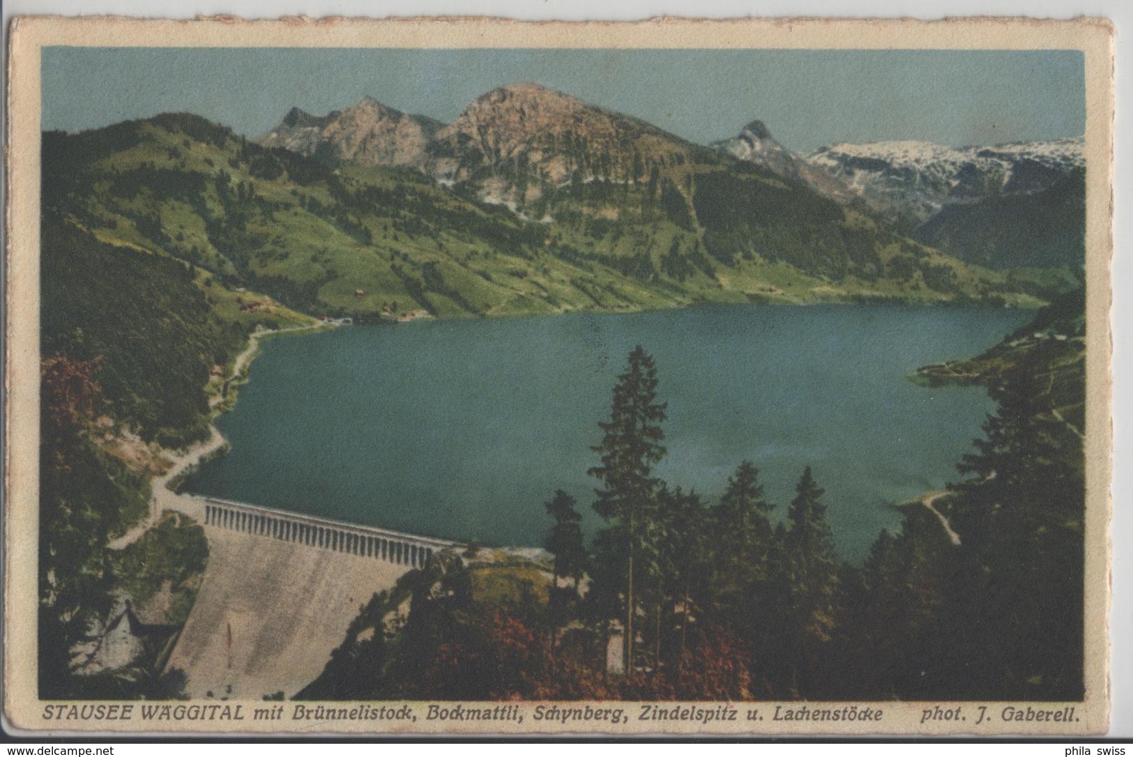 Stausee Wäggital Mit Brünnielistock, Bockmattli, Schynberg, Zindelspitz Und Lachenstöcke - Photo: J. Gaberell - Lachen