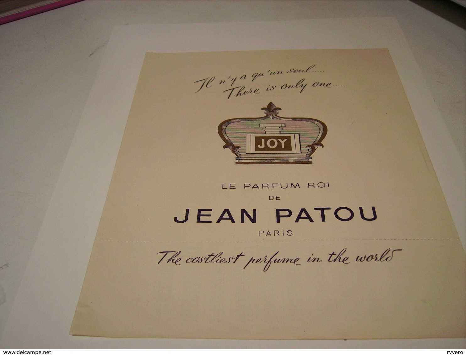 ANCIENNE PUBLICITE LE PARFUM ROY JOY DE JEAN PATOU 1966 - Other & Unclassified