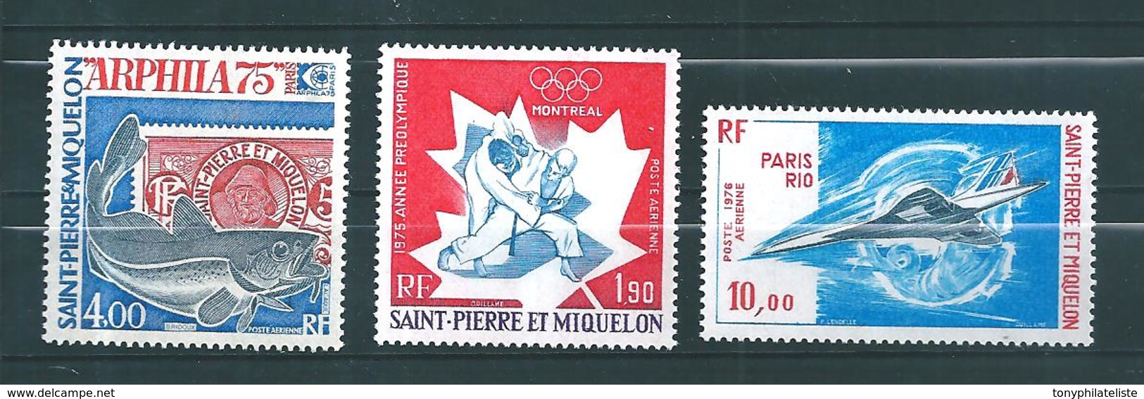 PA De St Pierre Et Miquelon De 1975/76  N°60 A 62 Neufs ** Cote 76€20 - Unused Stamps