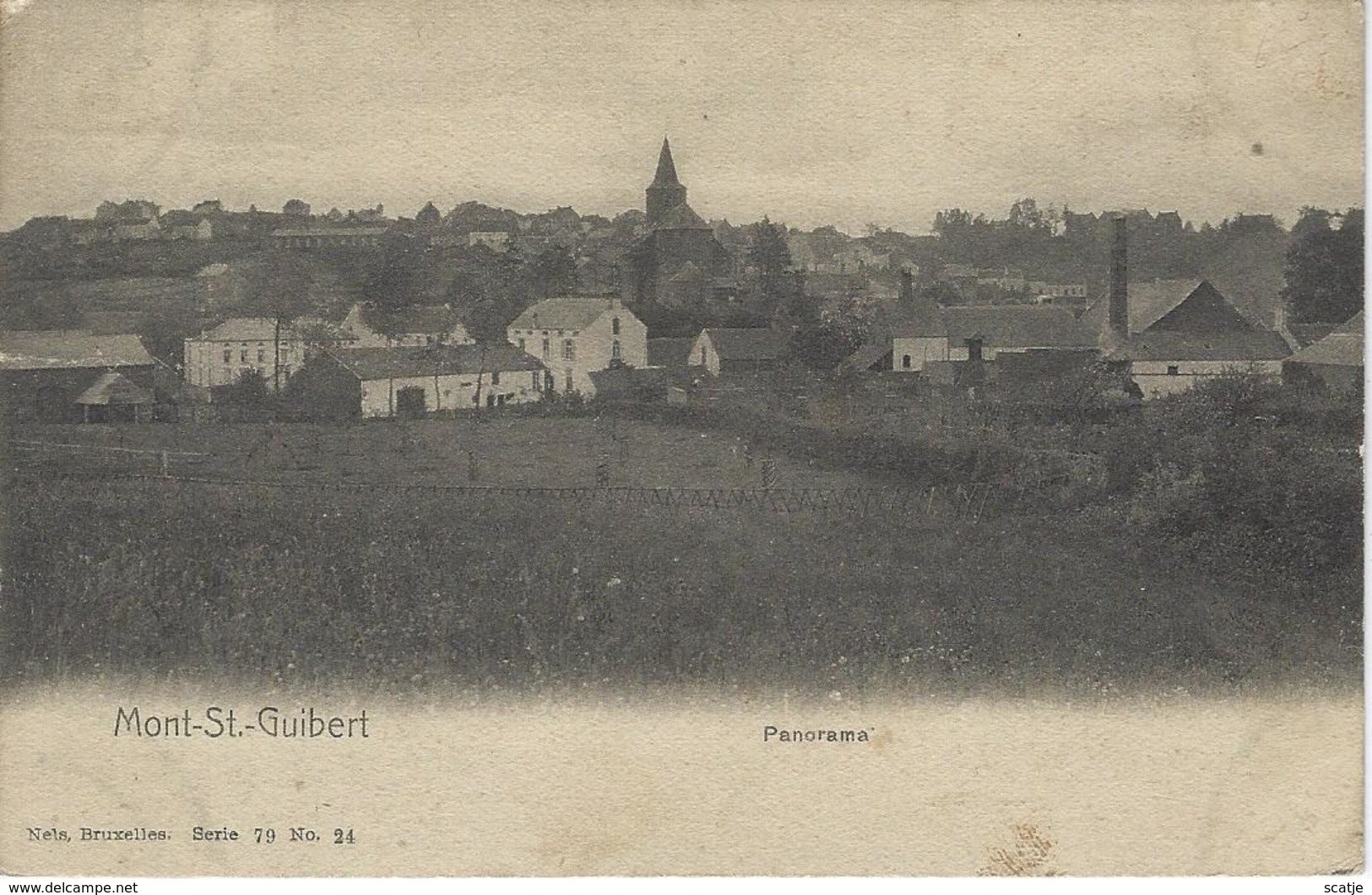 Mont-St.-Guibert     Panorama   -   1902   Prachtige Kaart!   Naar   St. - Gillis - Bruxelles - Mont-Saint-Guibert