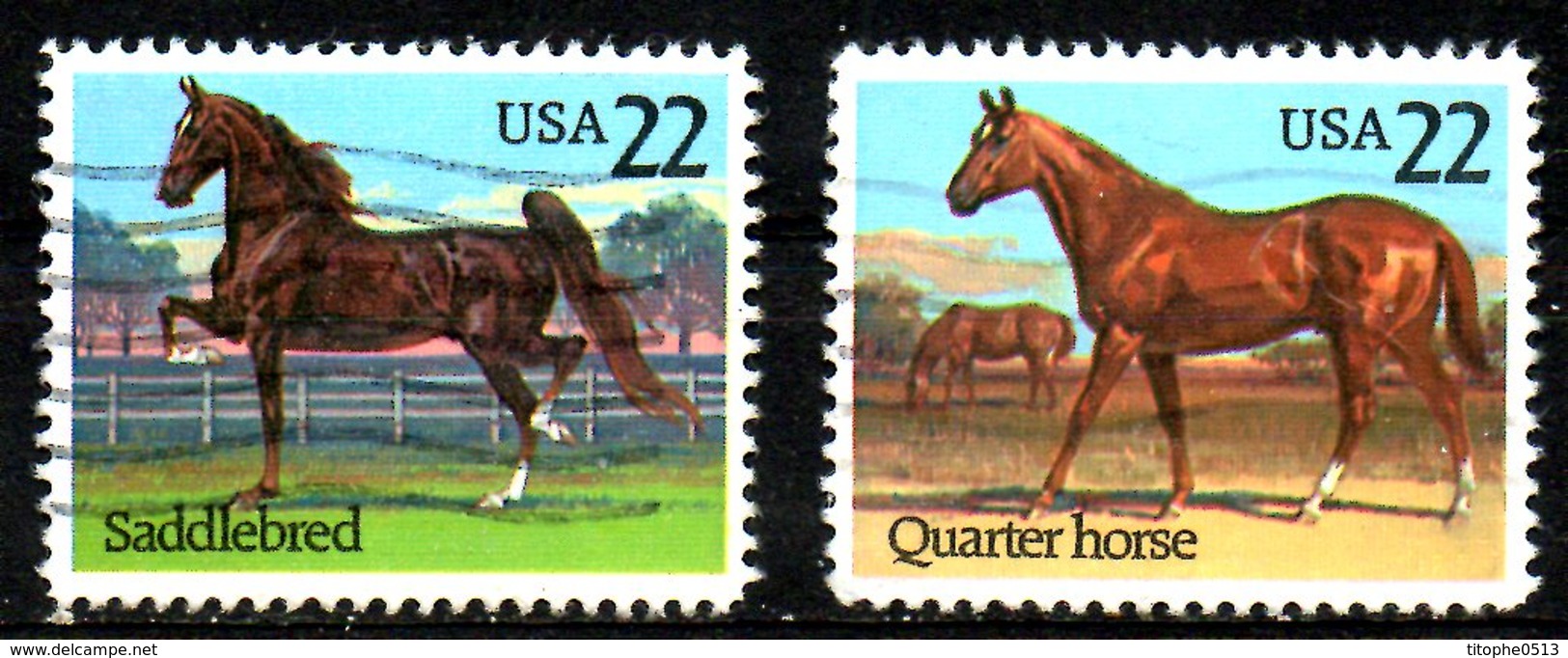 USA. Timbres De 1985 Oblitérés. Chevaux. - Chevaux