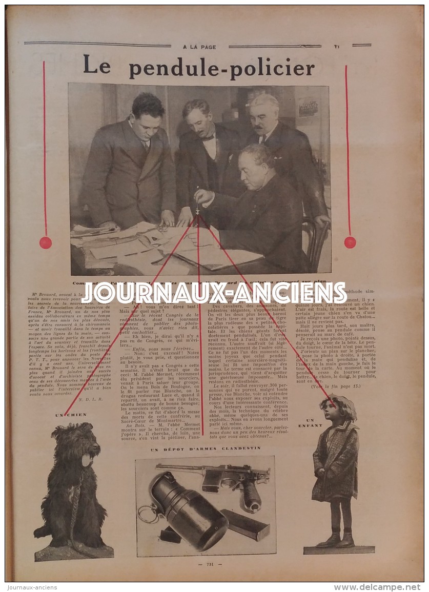 1934 A LA PAGE - TOMBE DU SOLDAT INCONNU - UN TOUR SUR LE MARCHÉ - LA TÉLÉVISION - SANTIAGO - LE PENDULE POLICIER - 1900 - 1949