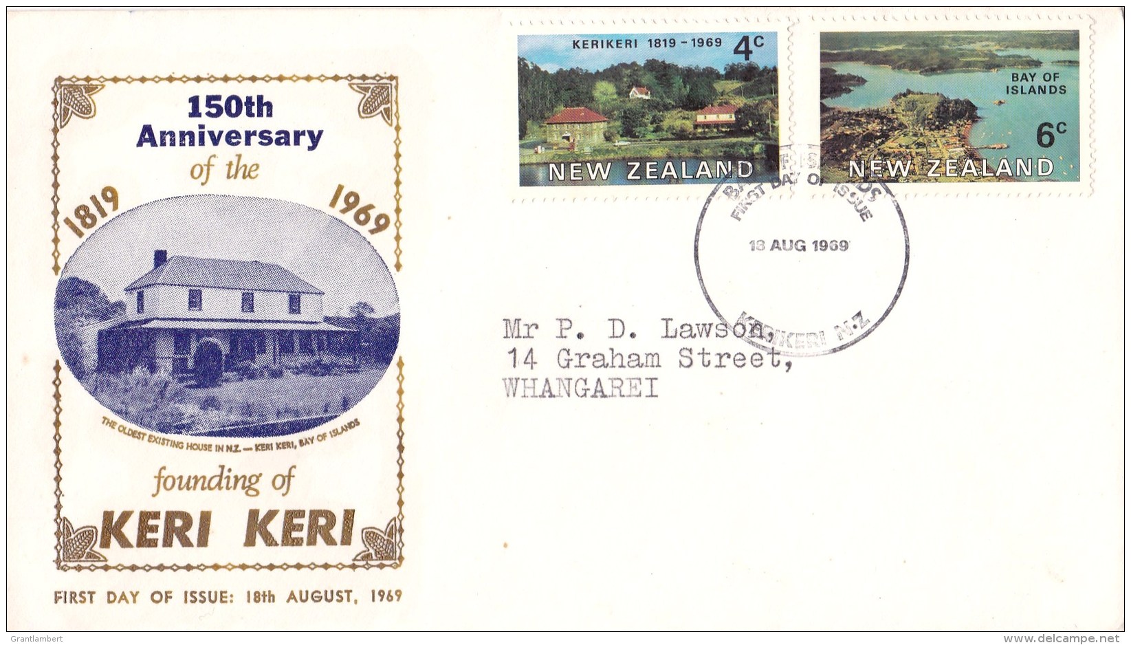 New Zealand 1969 Kerikeri's Anniversary FDC - Bay Of Islands - - - FDC